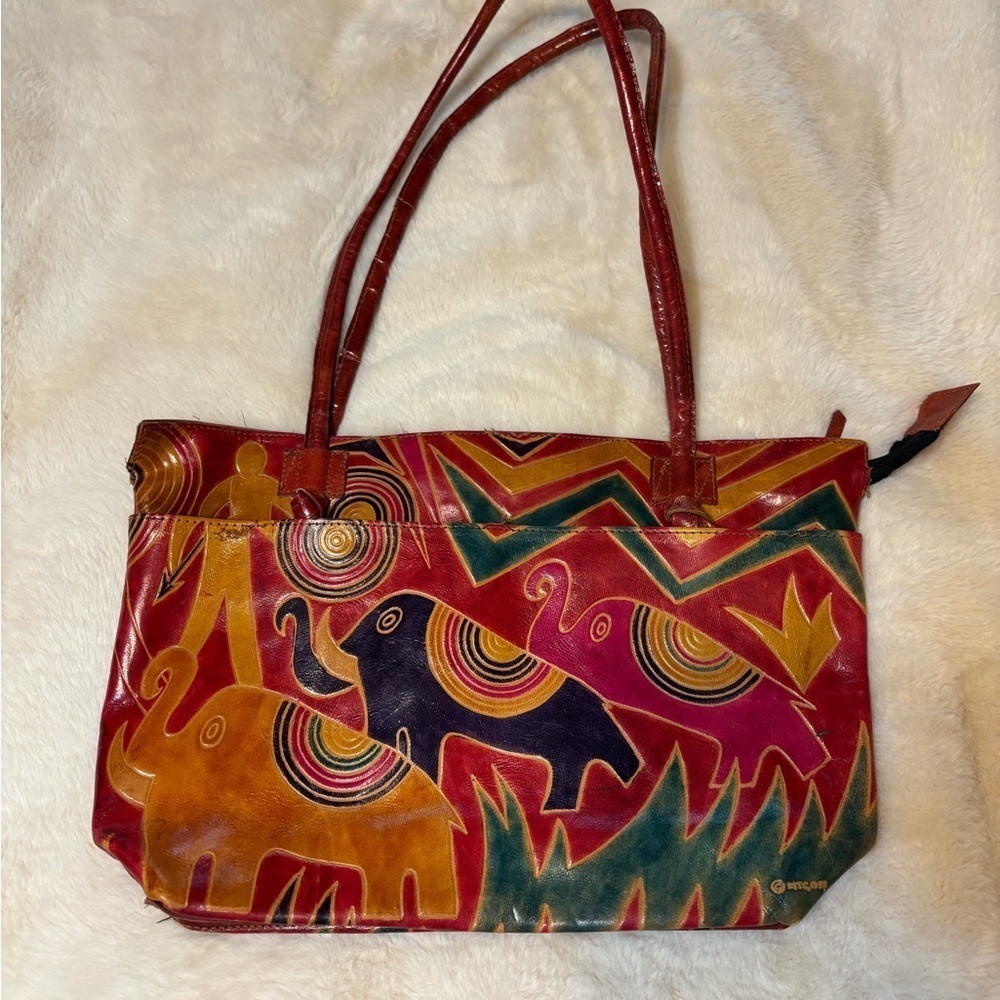 Vintage 90s Emily Ann of Boca Raton Leather Elephant Purse - Picture 1 of 6